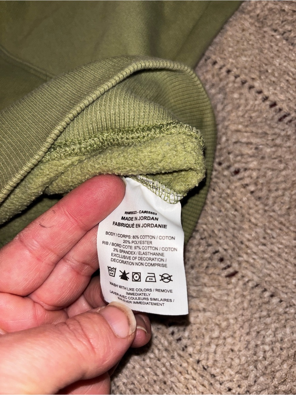 Nike Olive Green Crewneck Cropped Sweatshirt Boxy Fit Size Medium - Picture 5 of 6